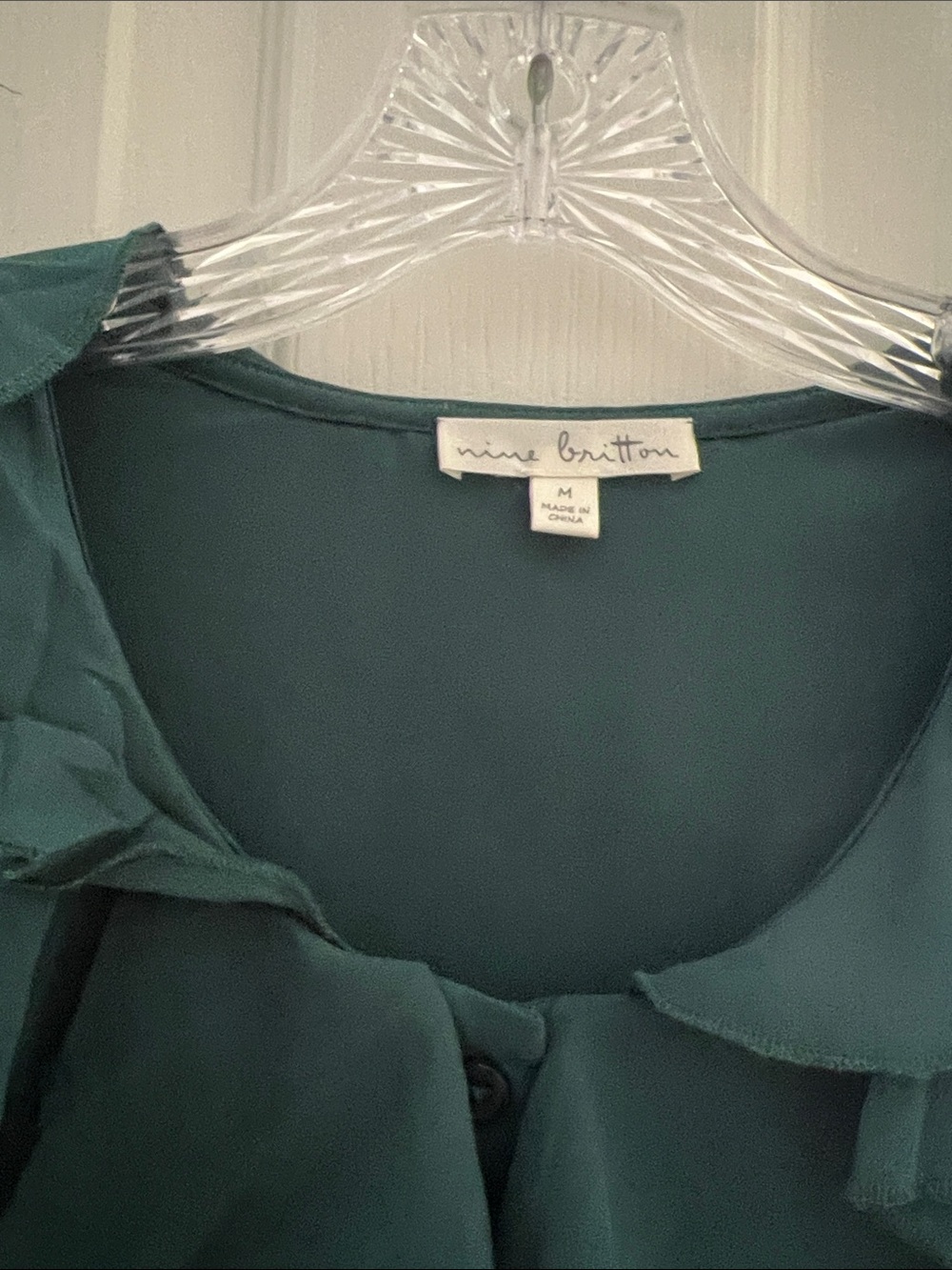 Romantic Ruffle Green Blouse - Picture 2 of 4